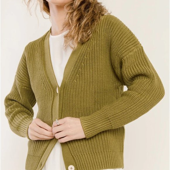 Tradlands Sweaters - Tradlands Shelter Cotton Cardigan - Olive